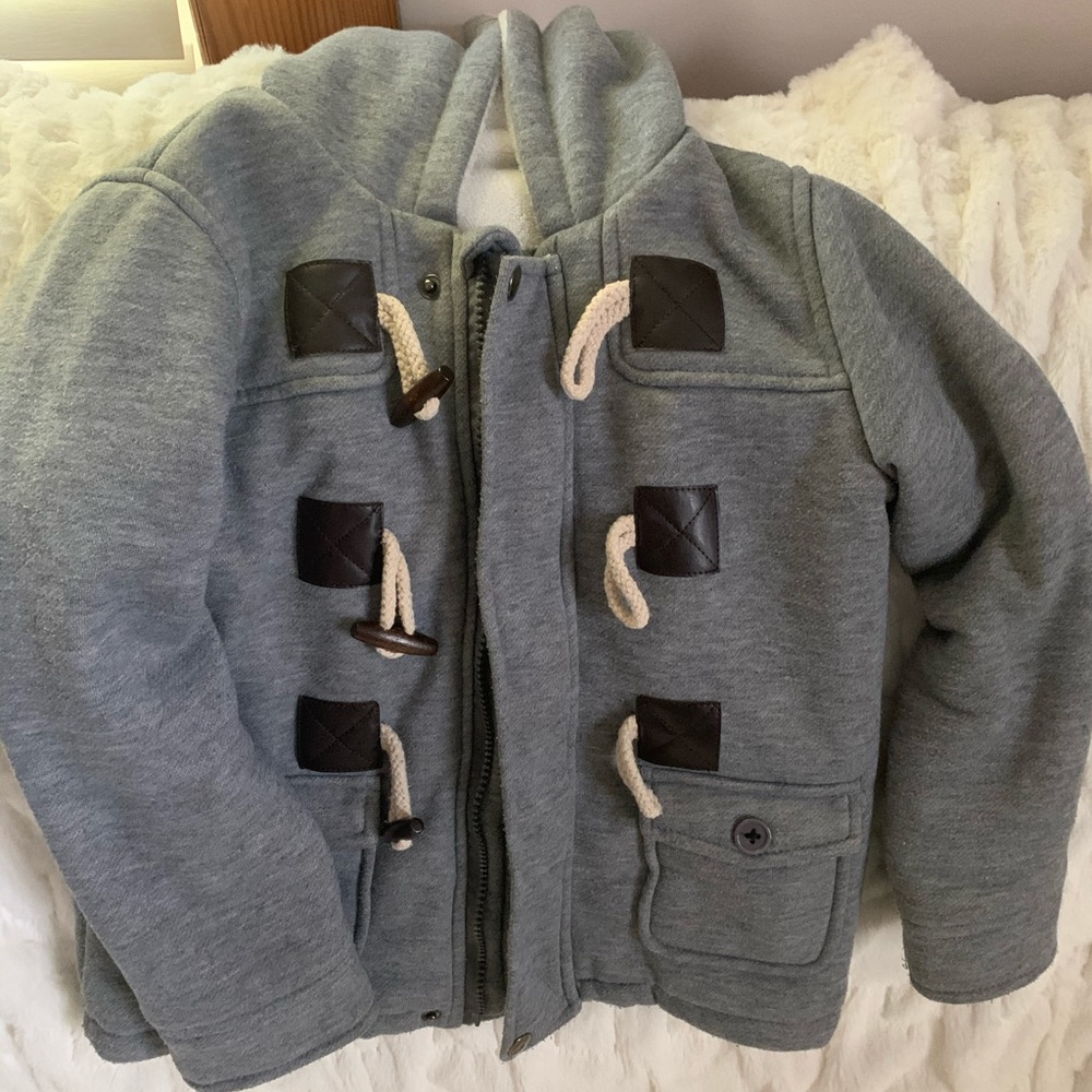 Gray sweatshirt jacket